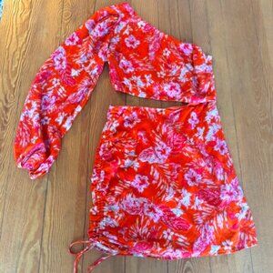 Olivaceous One shoulder cut out dress Size M